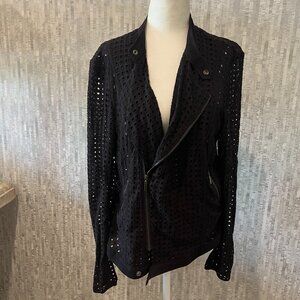 Willow & Clay Perforated Moto Jacket Black Size M